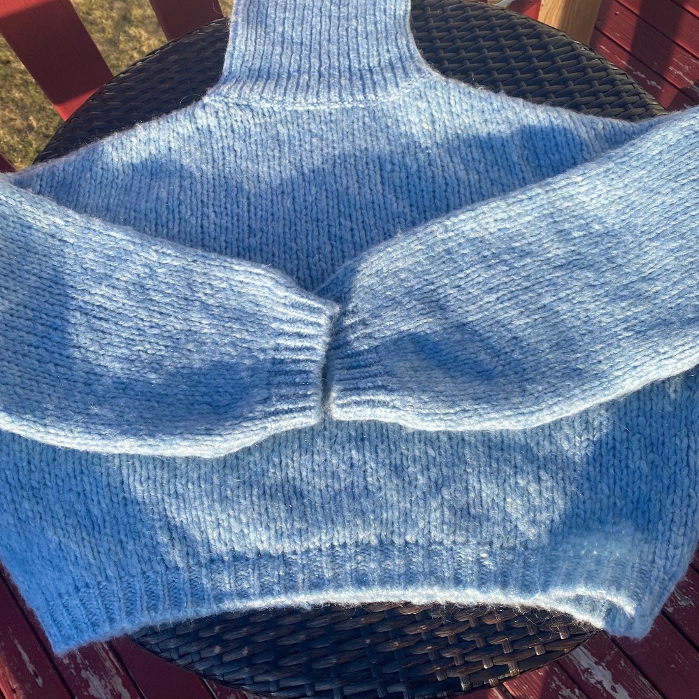 baby blue turtleneck